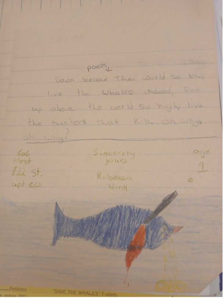 Figure 1 Letter from Rebecca Wink to Bella Abzug, 