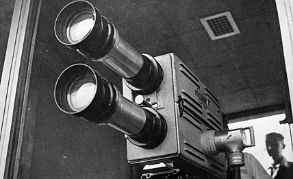 RCA television camera at early baseball broadcast RCA television camera at early baseball broadcast
