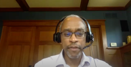 Keith Wailoo speaking at the Presidents of AAHM, HSS, and SHOT event. Held online on September 14, 2020